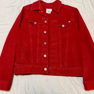 ❤️ AG Adriano Goldshmied Red Denim Jacket - Small ❤️